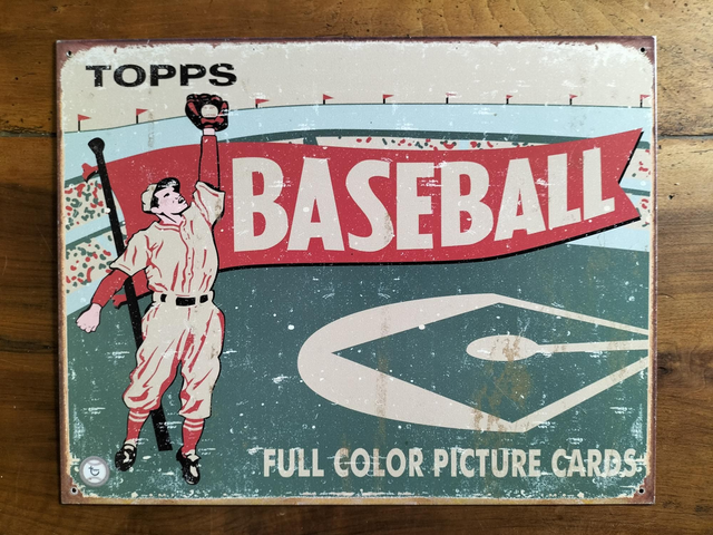 Plaque métal / Topps Baseball / aspect vintage / occasion T.B.E