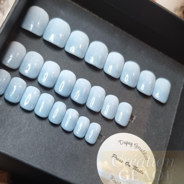 Babyboomer blue pailletée little Carré S créer sur commande délai de 7jours ouvrable