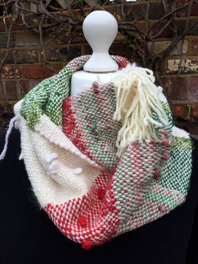 Handwoven Festive Infinity Scarf/Cowl - Unisex