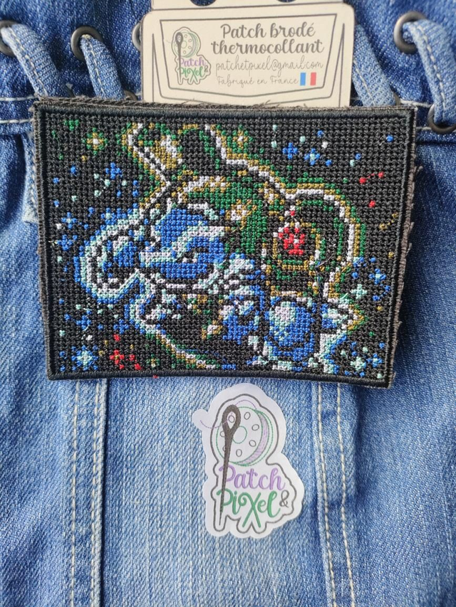Patch brodé thermocollant pixel art Tortank