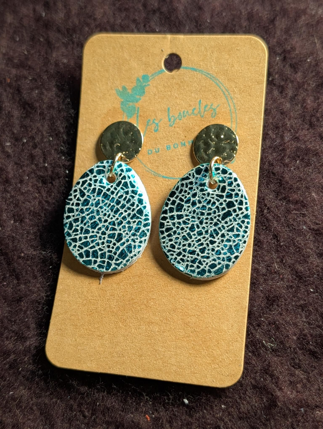Boucles d'oreilles Aura turquoise au001