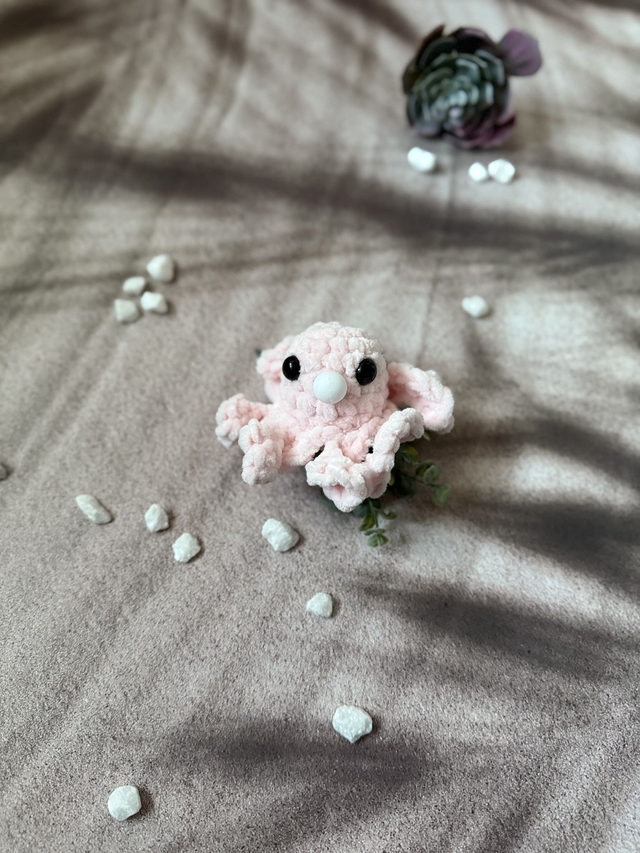 Antistress poulpe tout doux rose pastel