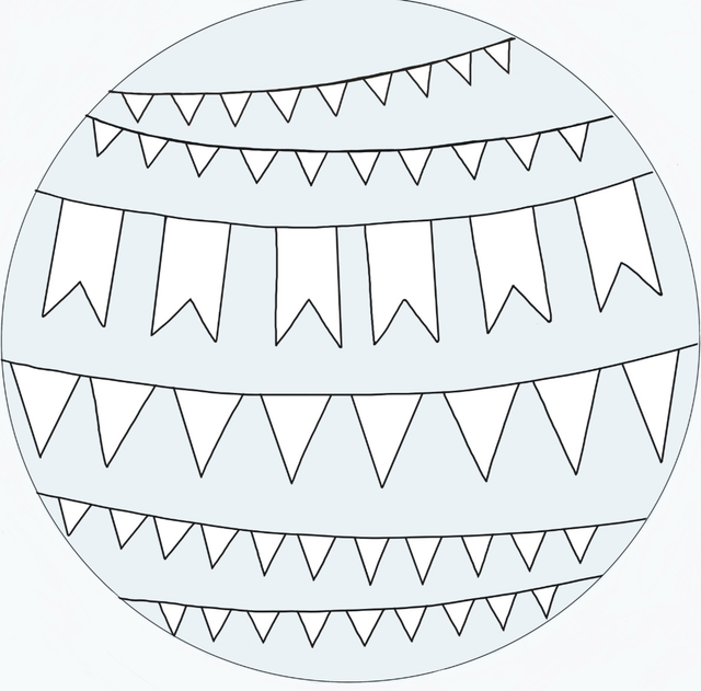 Kartonrondelle Wimpelketten 1 Stk