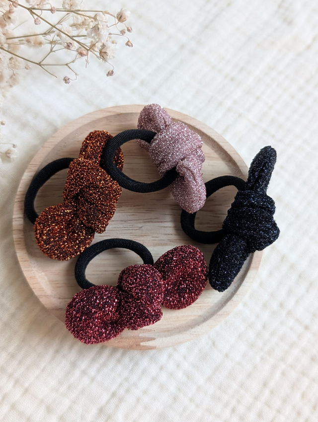 Elastique Noeud Romie à paillettes Edition Spéciale Fêtes