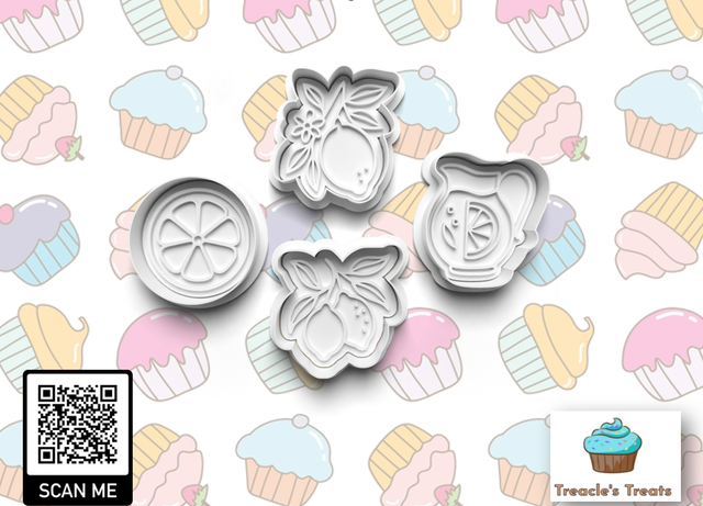 Lemon Theme Fondant/cookie stamps with cutters