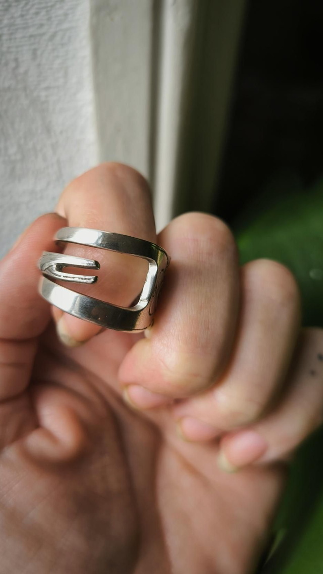 bague métal argenté T61