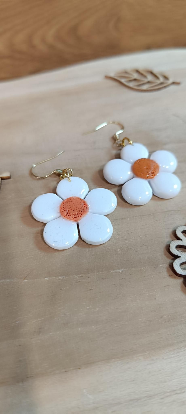 Boucles d'oreilles - Grande marguerite