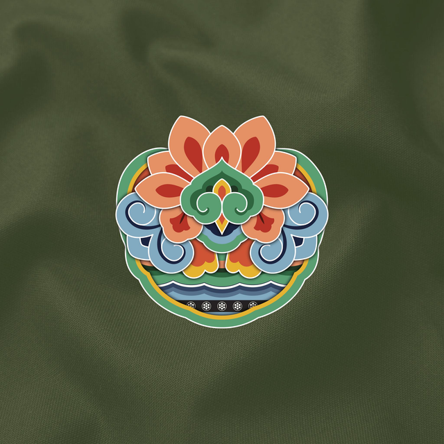 Hoodie Dancheong 단청 - UNISEXE Army