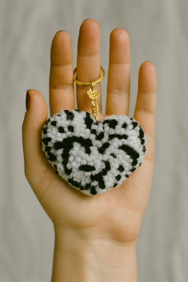 Dalmassie - Porte-clé pompon coeur - L