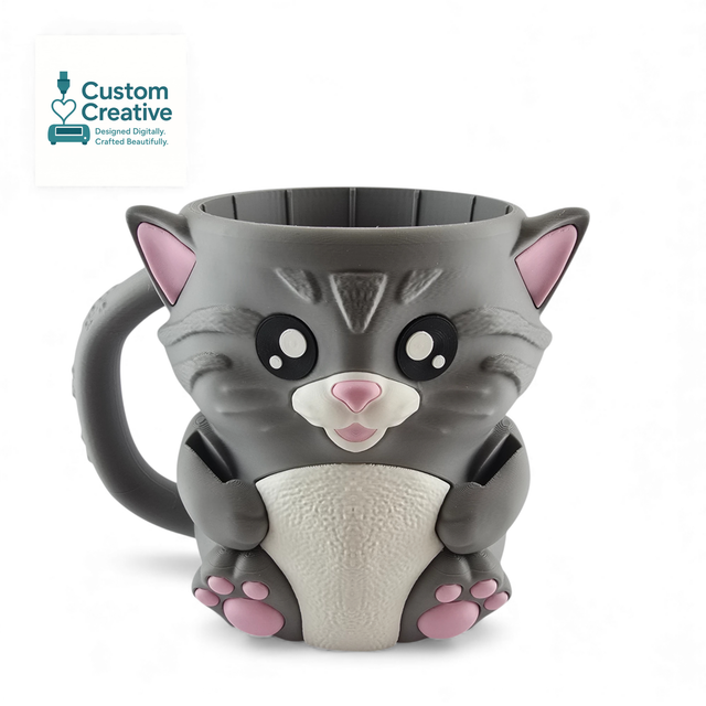 Cute Cat Ice Cream Holder – 3D Printed Tub Sleeve for Ben &amp; Jerry’s &amp; Häagen-Dazs