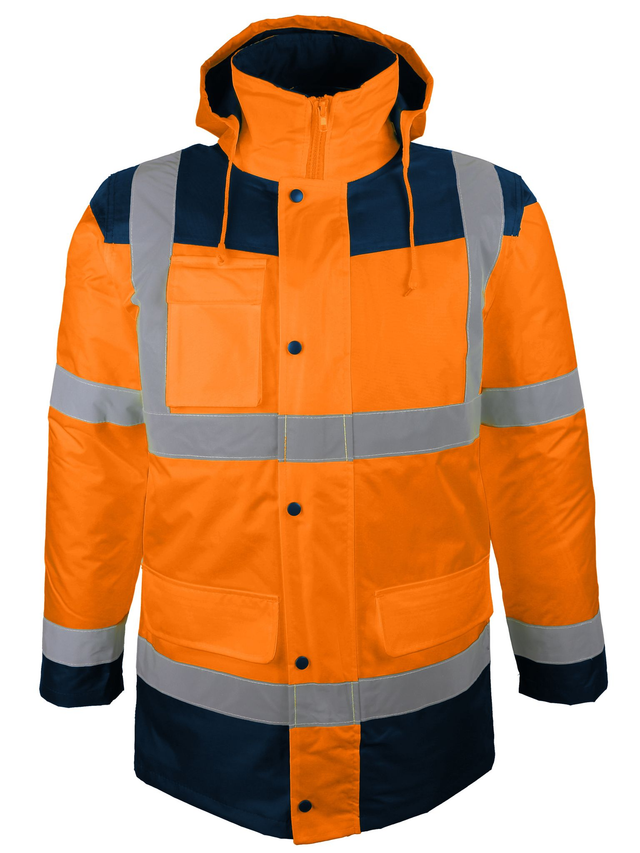 PARKA HAUTE VISIBILITE ORANGE Type PIAMO 4 EN 1