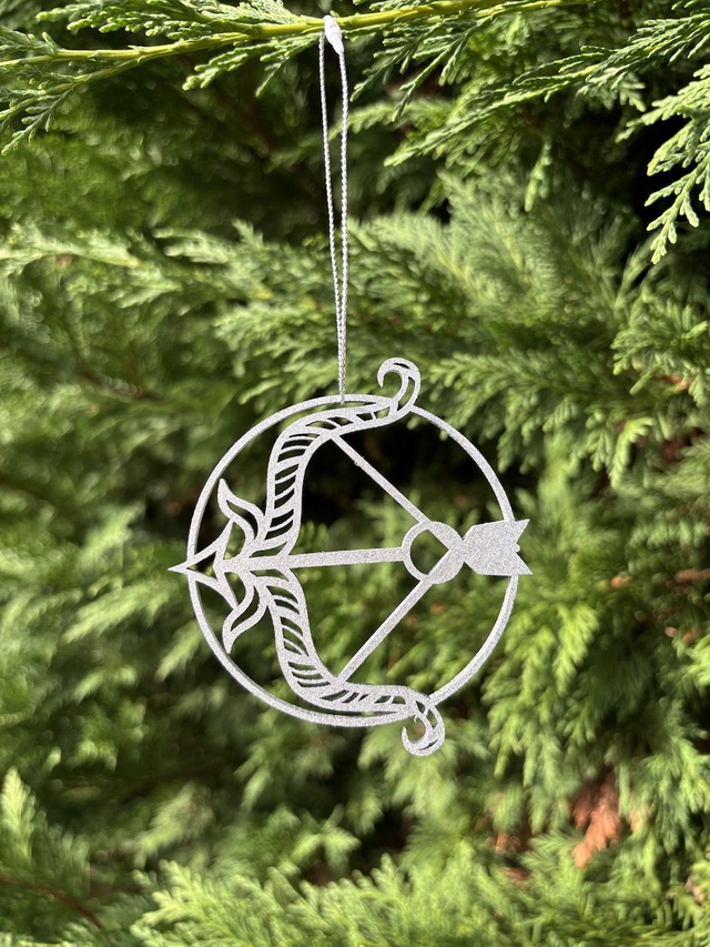 Boule de Noel Sagittaire Argent