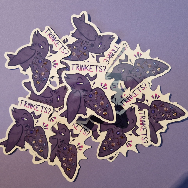 "Trinkets?" Shady Crow Sticker