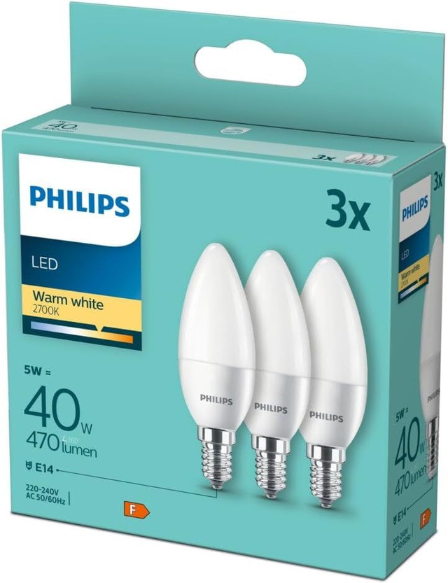 Lighting LED Philips Standard E14 Puissance: 5 W blanc chaud