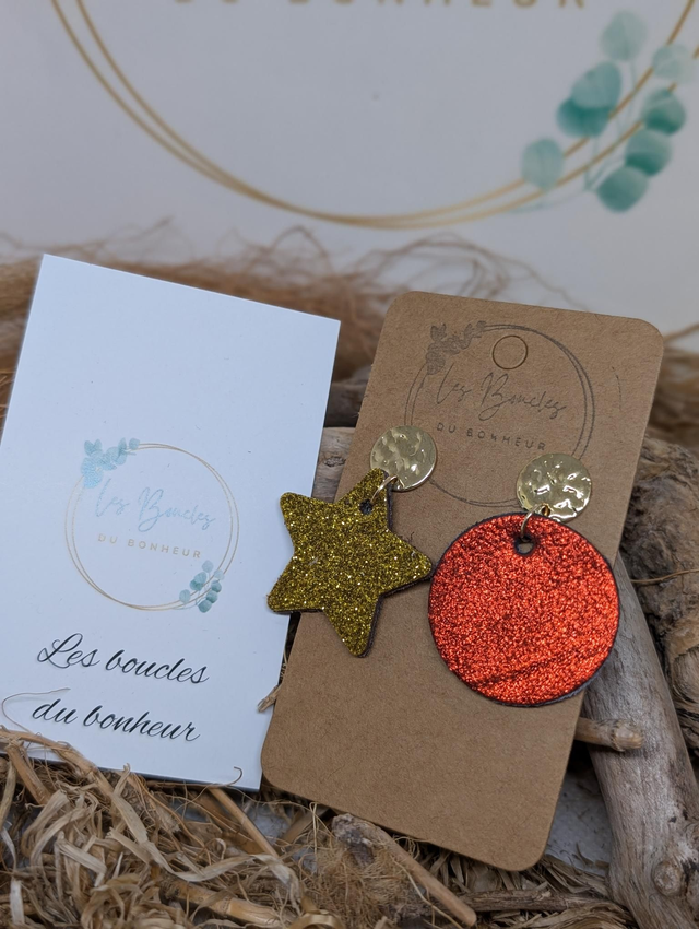 Boucles d'oreilles Asymétrique pu008