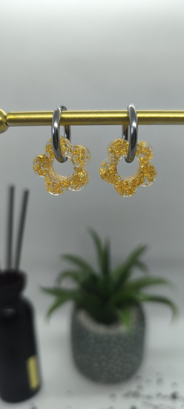 Pampilles interchangeables feuilles d'or 