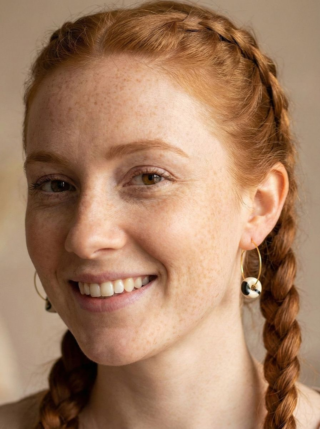 Asymmetrical Geometric Loop Ceramic Earrings