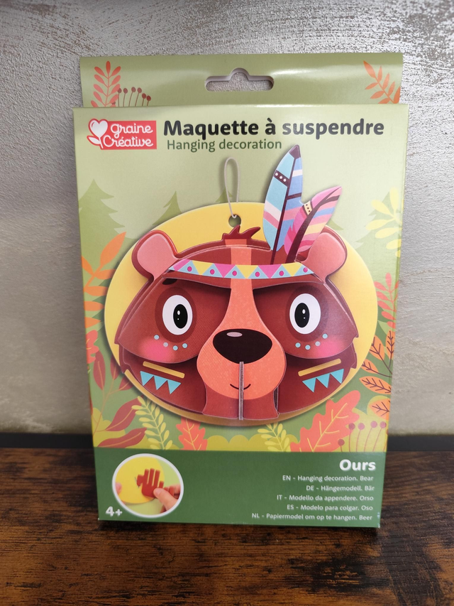 Maquette à suspendre en 3D en bois ours