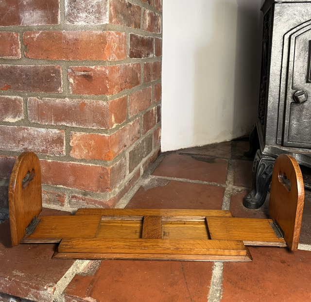 Late 19th Early 20th Century Antique Solid Oak Wooden Bookends Book Slide