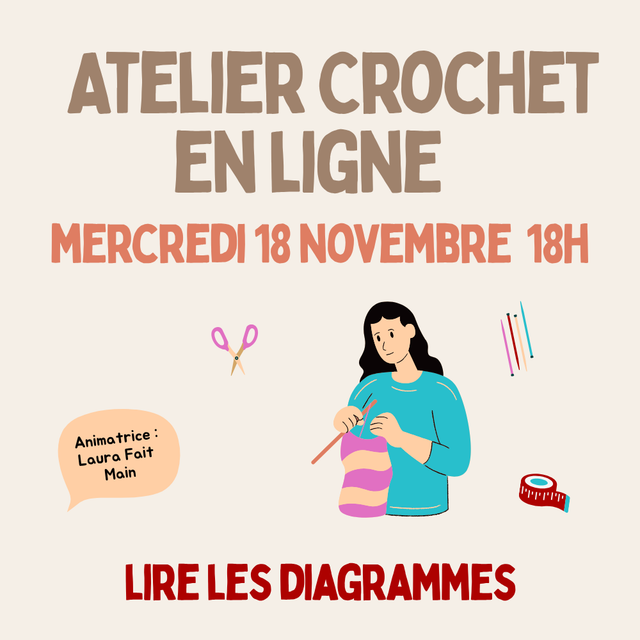 🌻 Atelier crochet en ligne : apprends à lire un diagramme - 18 novembre 18h