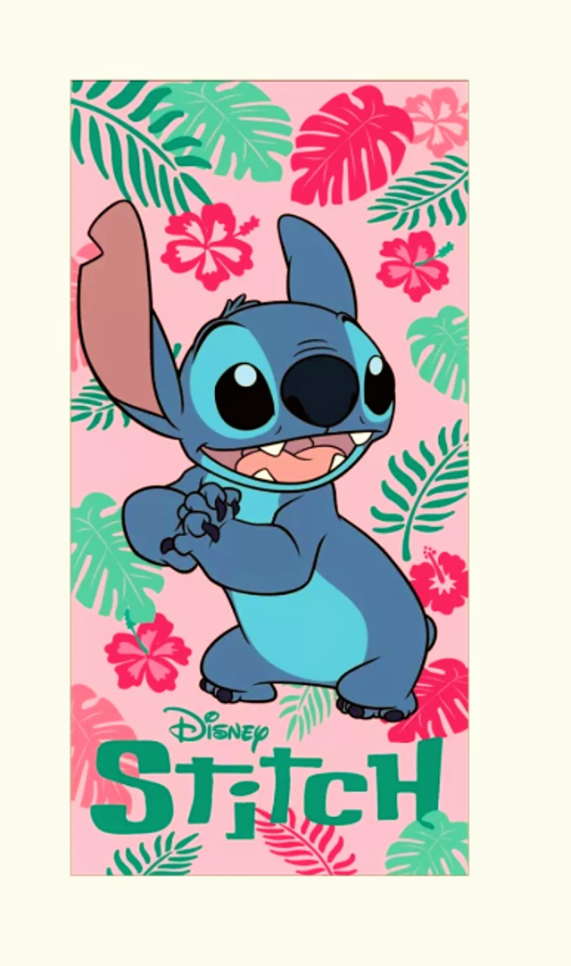 SERVIETTE DE BAIN &amp; PLAGE Rose LILO &amp; STITCH - 70X140CM - Séchage rapide