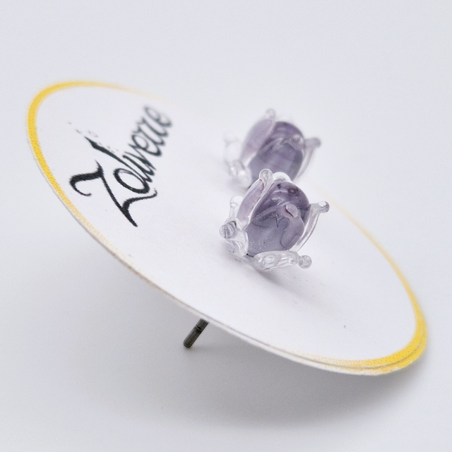 Puces d'oreilles - Clochettes violettes claires