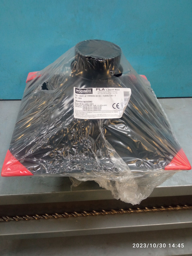 PLA - Adaptateur boisseau N° 7 200 x 200 D80 NOIR - 2PLAADA7802020NO 