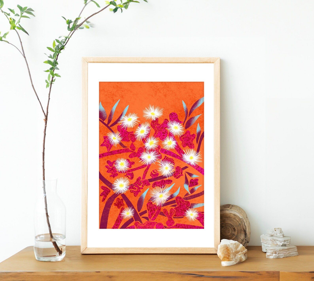 Tropical Flower Print - Ditsy Ice Succulent Flower 