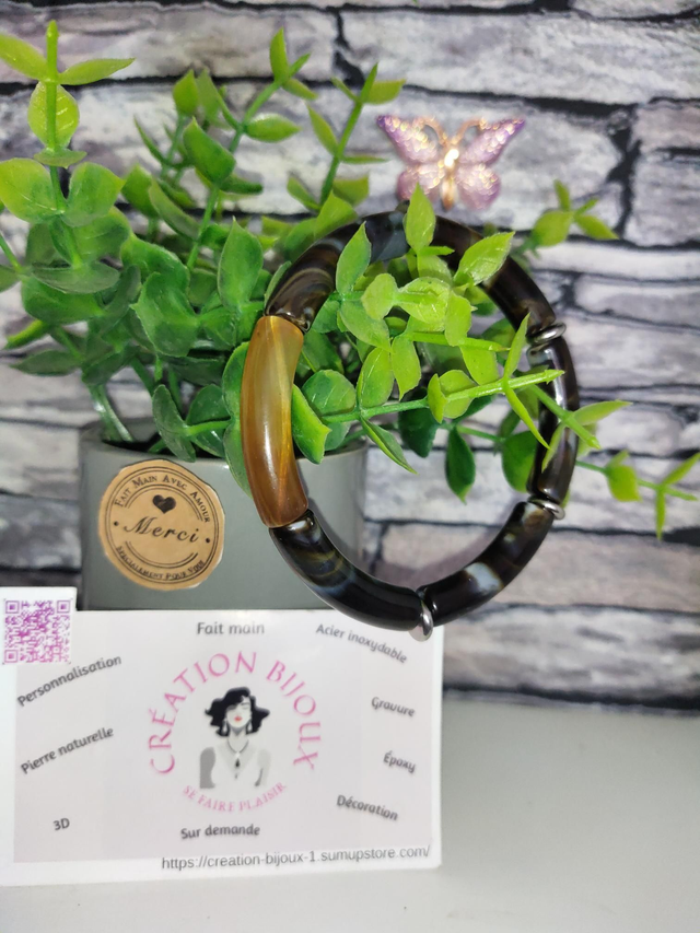 Bracelet perles incurvé 