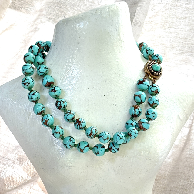 Französisches Glasperlen Collier