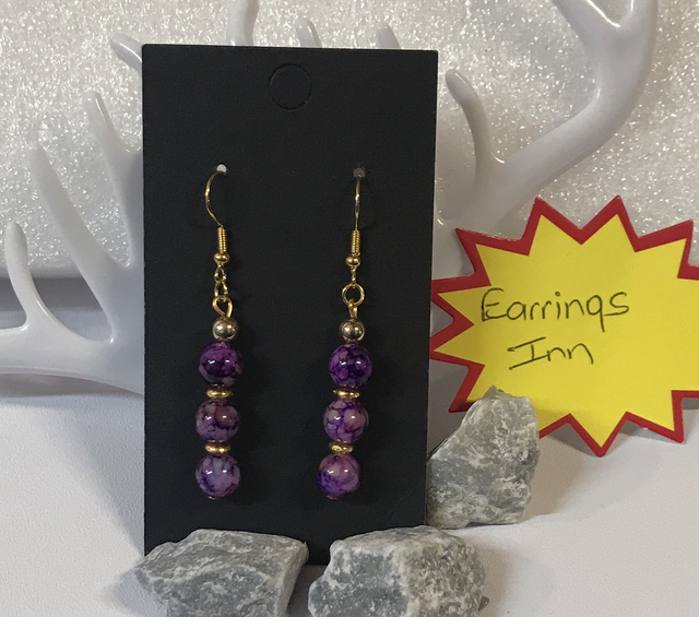 Purple Dangling Earrings-PUR49