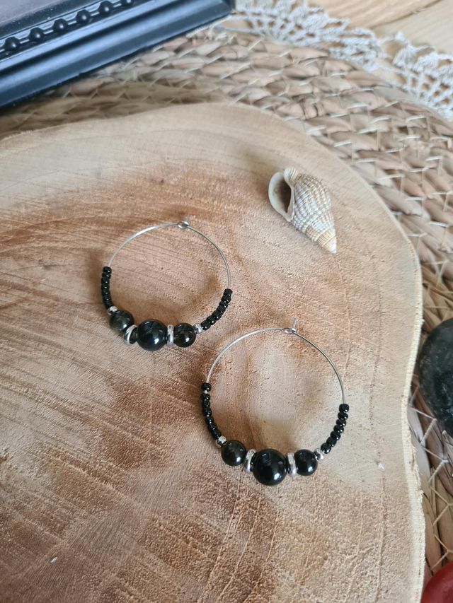 Créoles Obsidienne Œil Céleste 