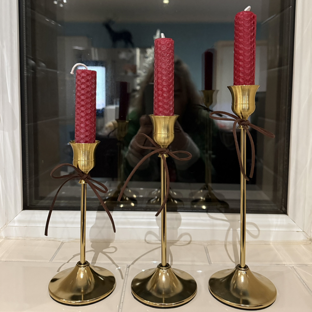 Gold Candle Sticks (Set of 3)