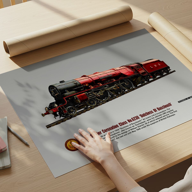 Coronation Class Durchess Of Buccleuch Artwork Print Poster Model Railway Art