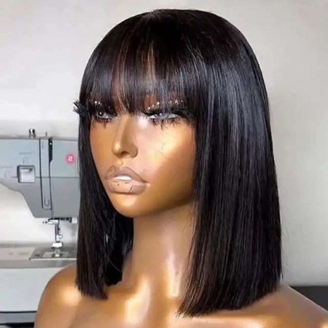 Perruque Avec Frange Cheveux Naturels