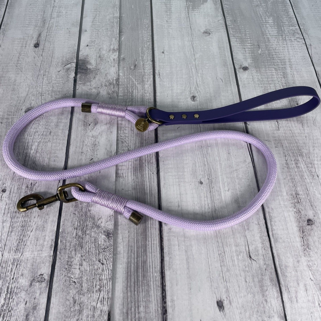 Lilac Rope Lead with Violet Waterproof BioThane® Handle 