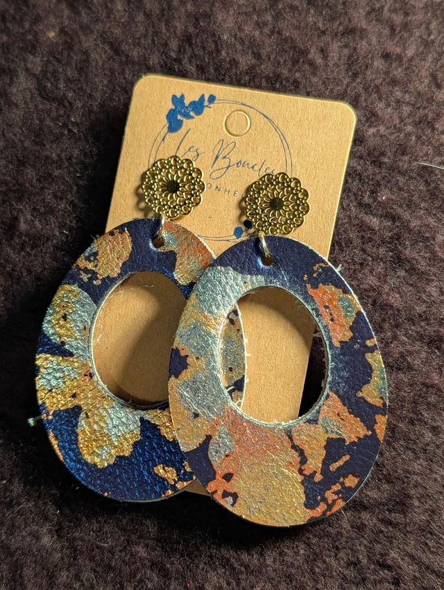 Boucles d'oreilles Ancrage marine dorée an010