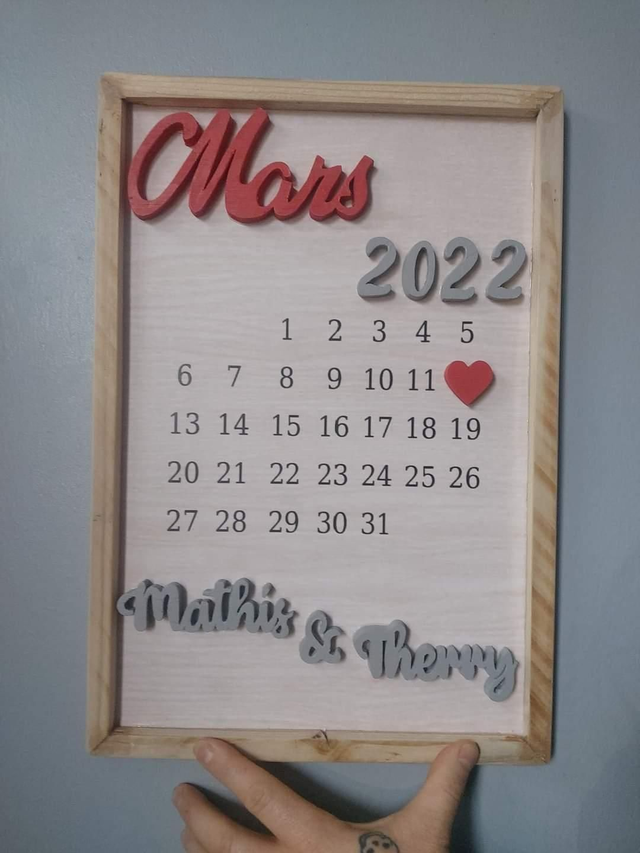 Calendrier souvenir relief