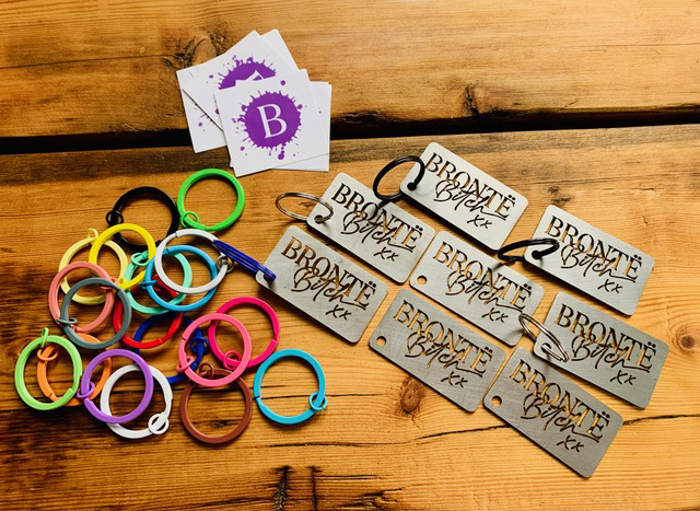 Brontë Bitch key-ring with chunky split ring all colours 