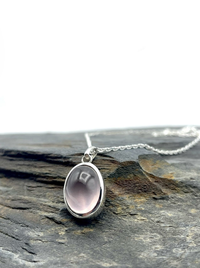 Pendentif quartz rose