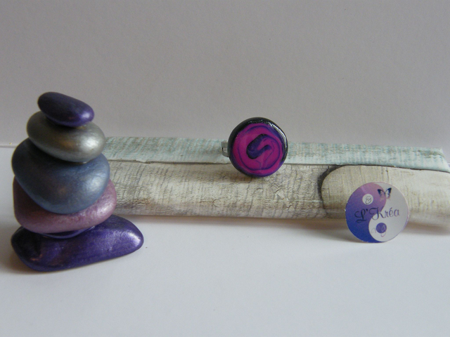 Rond tourbillon Rose/Violet/Noir