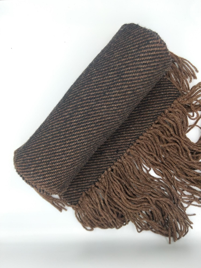 Écharpe mérinos marron/noir