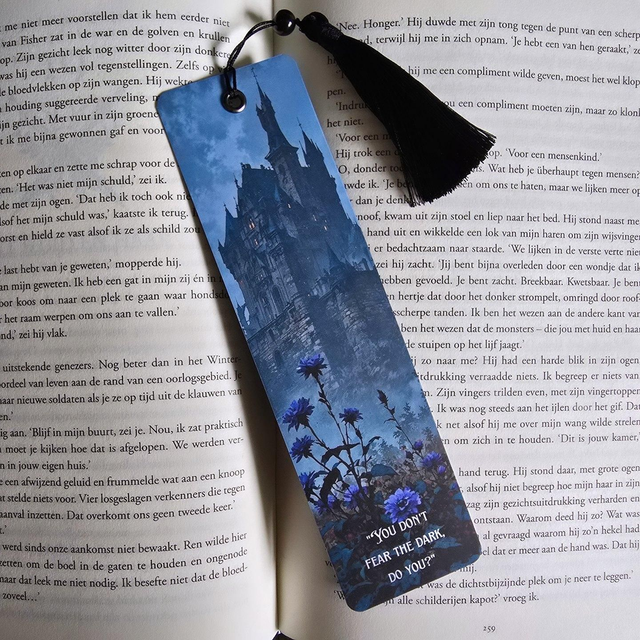 Romantasy Bookmark (Dark Castle and Flowers)