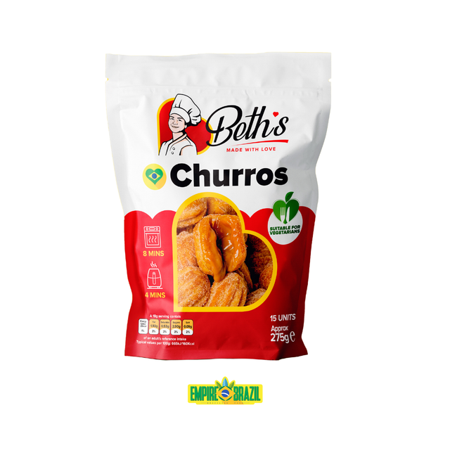 Mini Churros Frito e Congelado / Fried and Frozen Churros BETH'S 15units