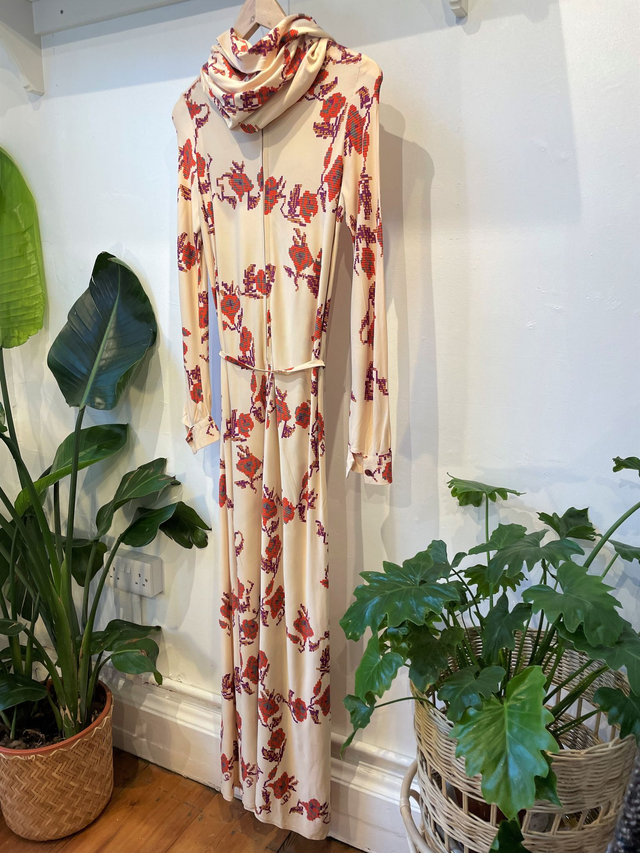 1970s cowl neck dress