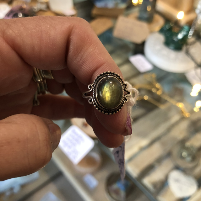 Bague argent 925 &amp; labradorite 