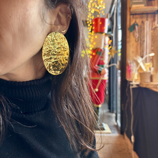 Boucles d’oreilles Ovales martelées