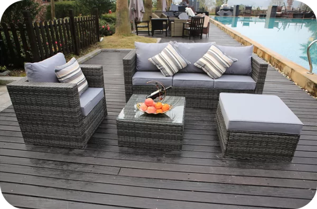  Tru Polyethylene (PE) Wicker 5 - Person Seating Group with Cushions