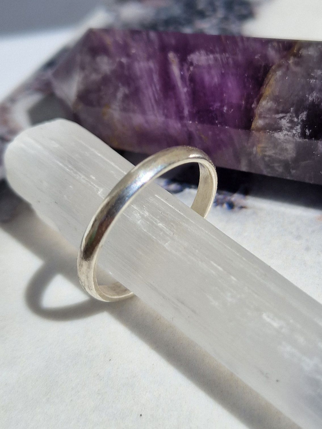 Stacking Ring - 925 recycled Silver - &#039;D&#039; Shaped plain polished ring band approximate size 2.5x1.3mm. Combine with stacking rings. (1)