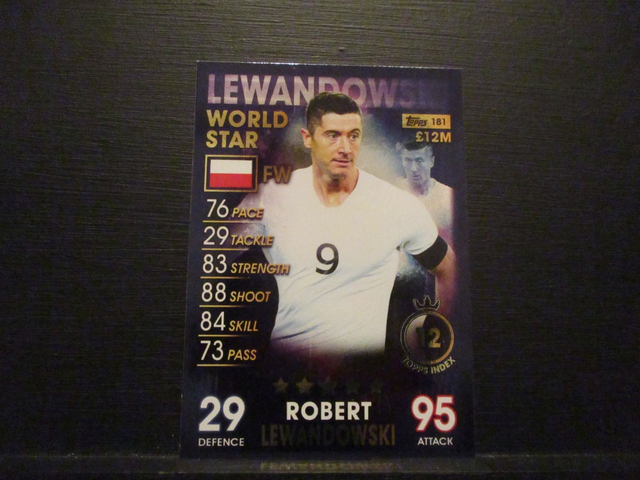Robert Lewandowski - World Star Match Attax 101 Original Trading Card
